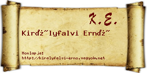 Királyfalvi Ernő névjegykártya