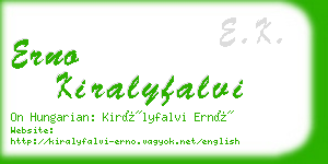 erno kiralyfalvi business card